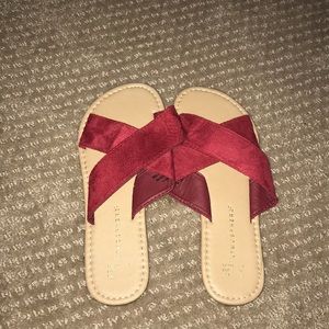 Beautiful red and tan suede sandals